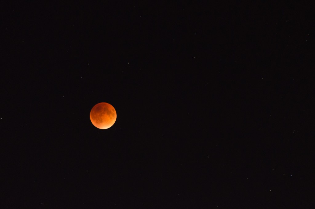 Blood moon eclipse over Boston